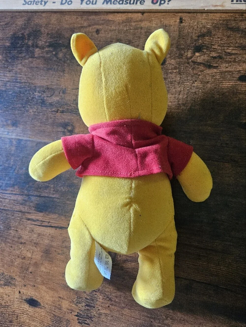 Vintage Mattel Pooh Plush in Yellow with Red Shirt